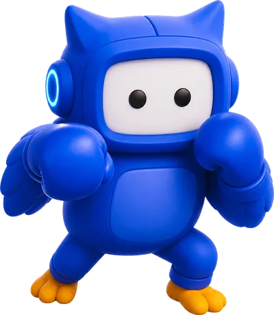 BPA, the BlogPal owl, in boxing gloves